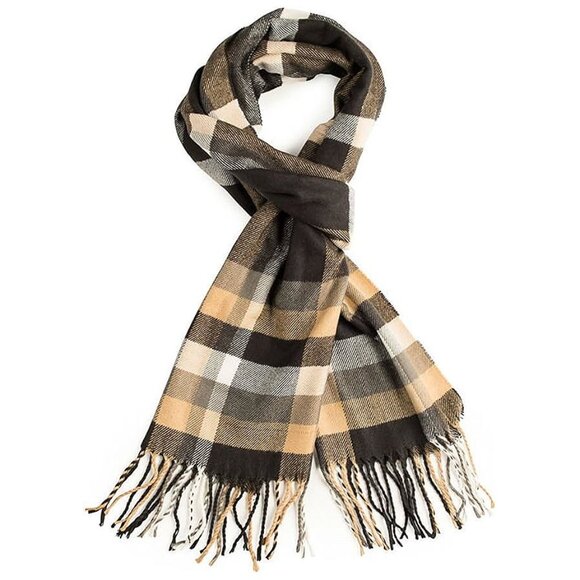 Accessories - Super Soft Luxurious Cashmere Feel unisex Brown-beige Plaid